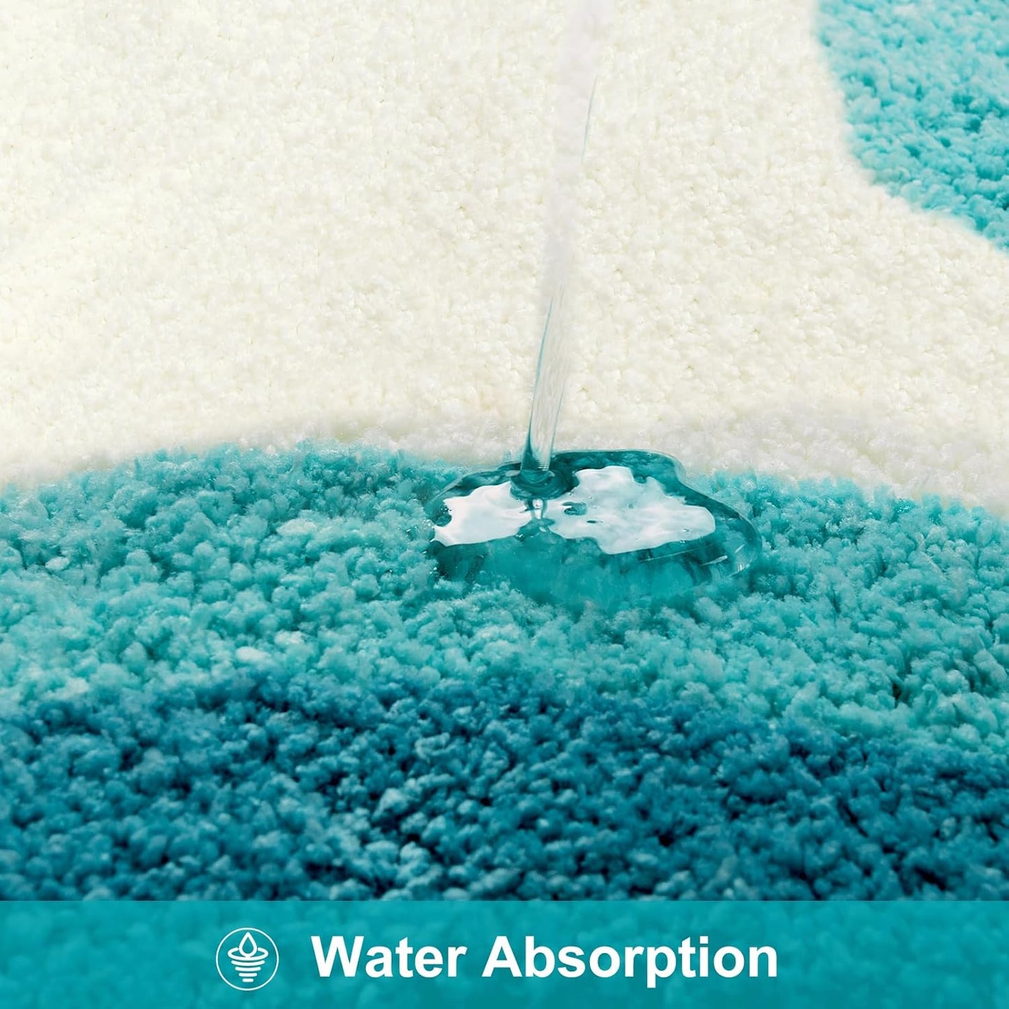 HAOCOO Washable Irregular Shape Bathroom Rugs, 18x25 inch Soft Non Slip Gradient Small Bath Mat, Microfiber Absorbent Bathroom Floor Mats Shower Rug for Bathroom Door Mat Sink Tub Shower